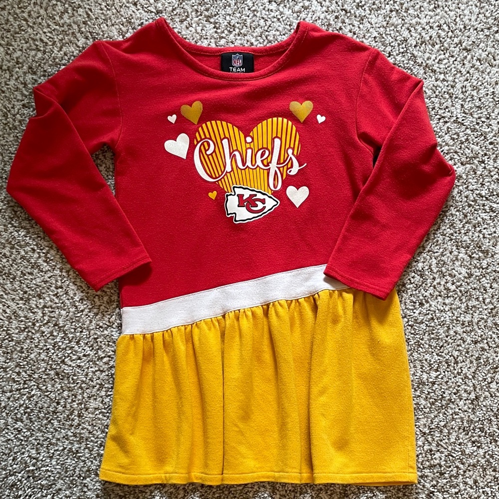 Red and Yellow Chiefs Long Sleeve Dress
